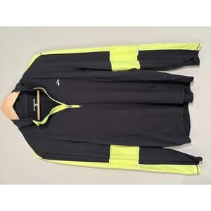 Brooks 1/4 Zip Running Pullover Black Yellow Lightweight Athletic Reflective